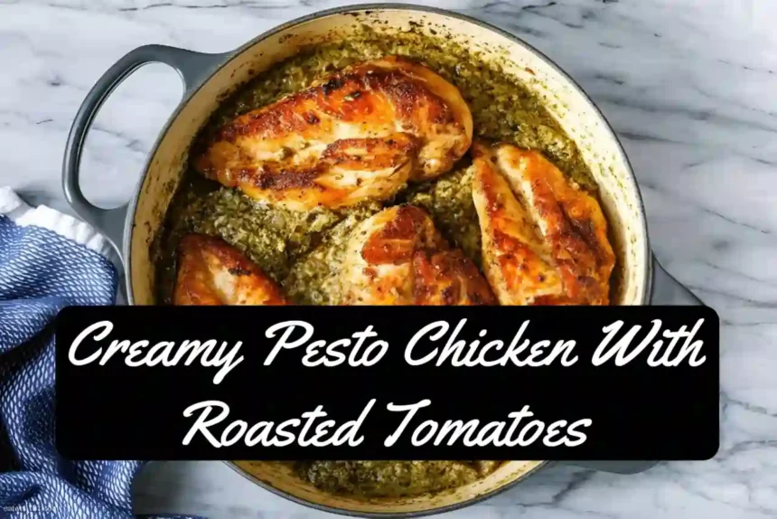 A Thumbnail for Creamy Pesto Chicken With Roasted Tomatoes -The Luscious and Harmonious Flavor Recipe 2024!